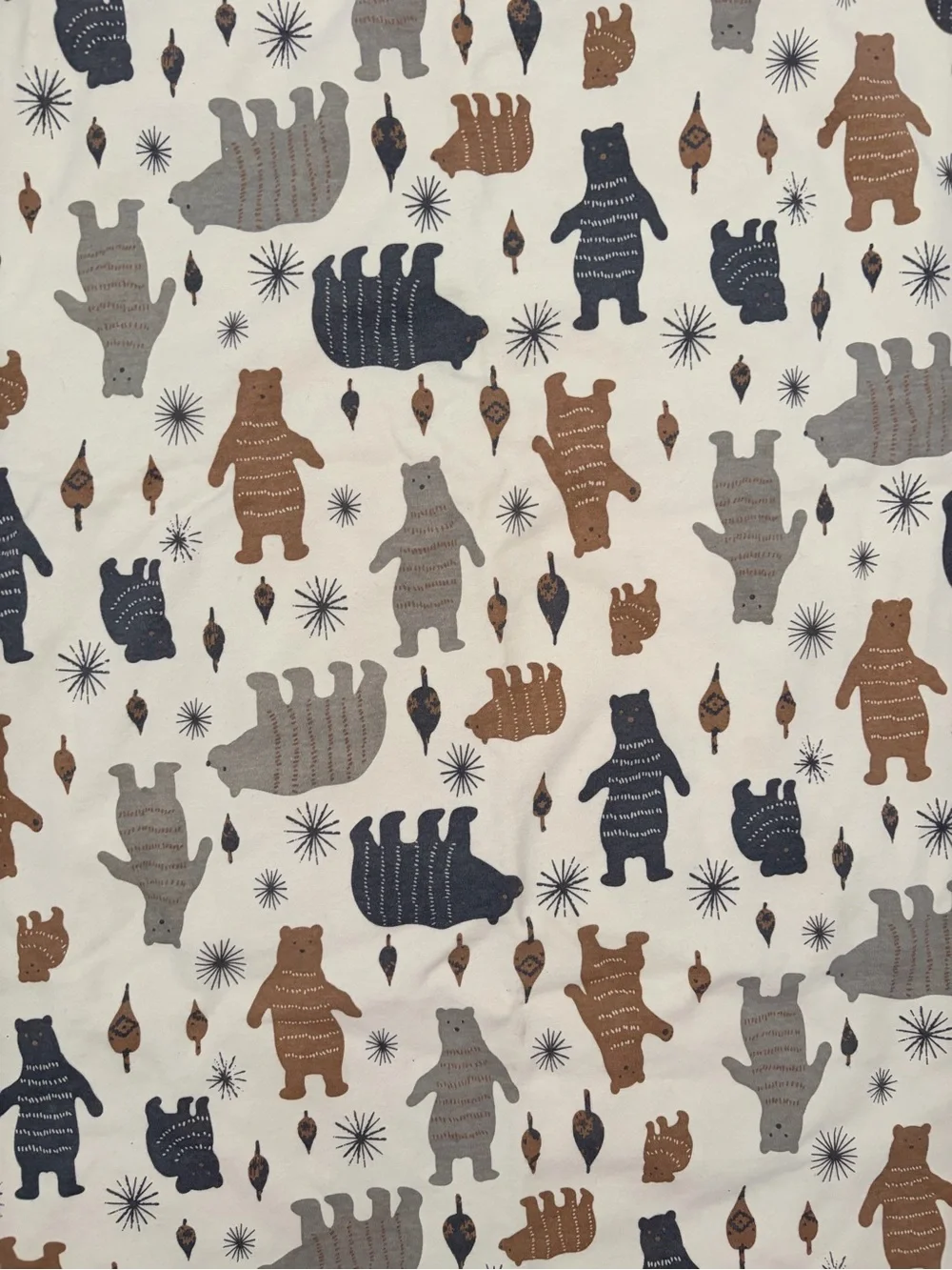 Kids towel blanket with Bear Print - Brown, Gray, Black